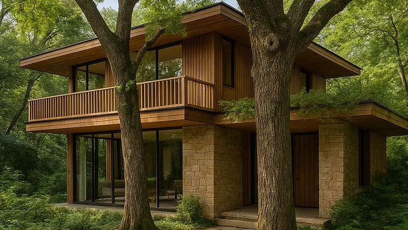 ساخت ویلا با حفظ درخت