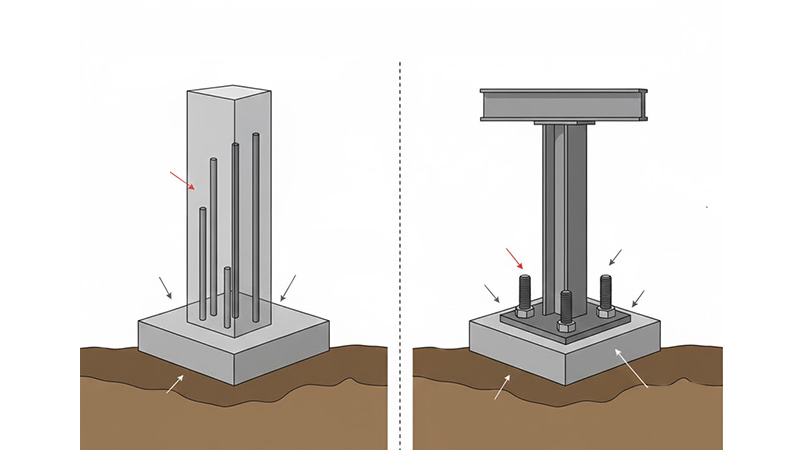 تفاوت فوندانسیون اسکلت بتنی و فلزی