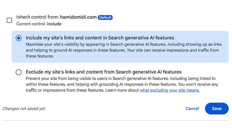 Include GENERATIVE AI GSC